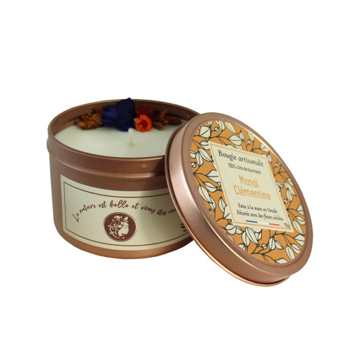 Bougie artisanale fleurs séchées